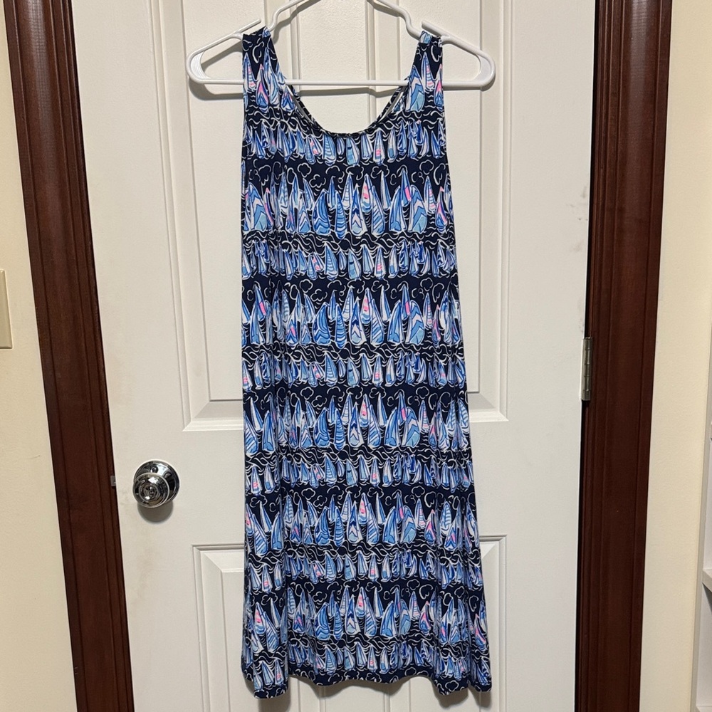 Lilly Pulitzer Sailboat Kristen swing Dress L EUC
